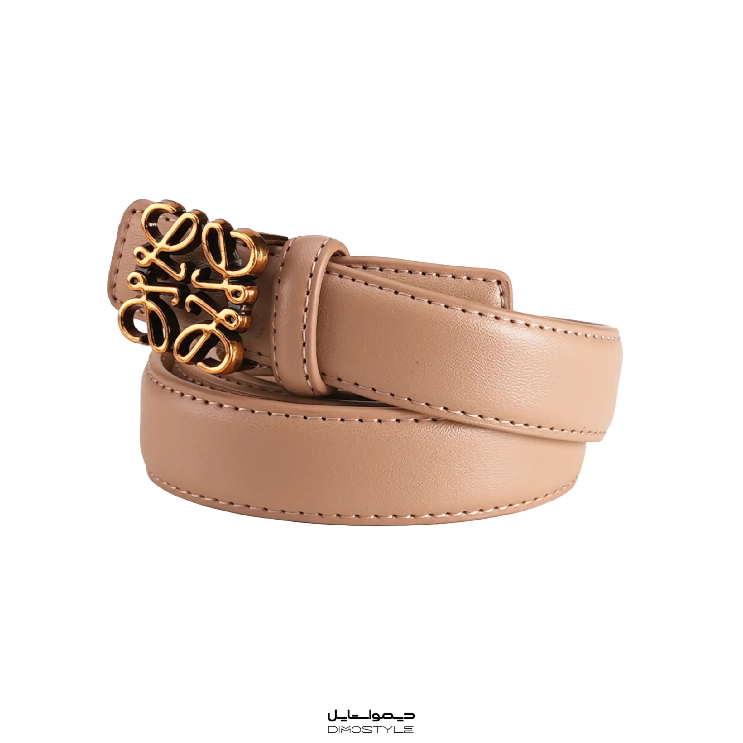 کمربند زنانه Loewe مدل Anagram – کرم