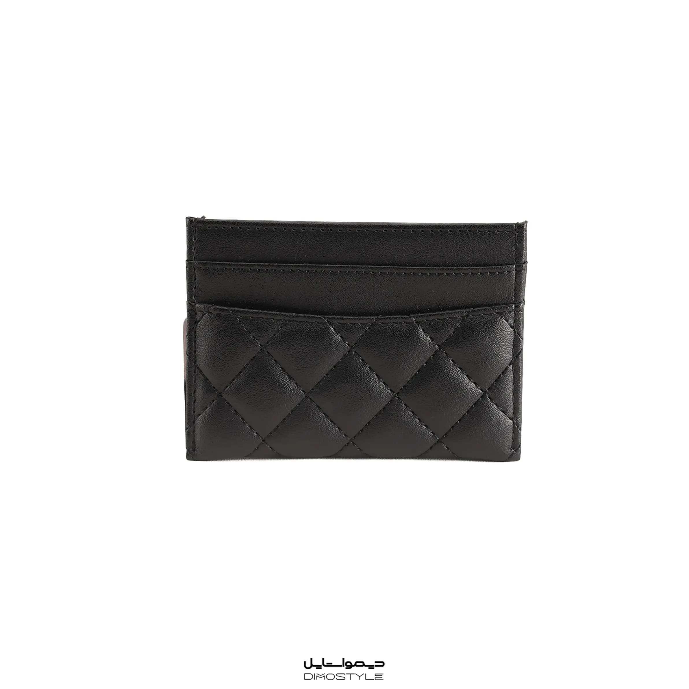 کارت‌هولدر زنانه طرح شنل (Chanel) — مشکی با سگک طلایی — تصویر ۴