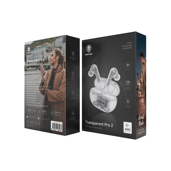 ایرپاد شفاف پرو 2 گرین لاین | Green Lion Transparent Pro 2 Wireless Earbuds — تصویر ۲