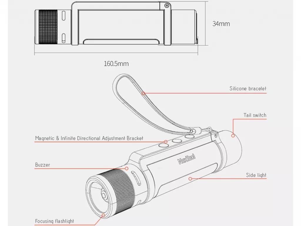 چراغ قوه 6 کاره شیائومی مدل nextool ne20030 — تصویر ۶