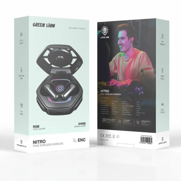 هندزفری بلوتوث نیترو گرین Green Nitro True Wireless Earbuds — تصویر ۲