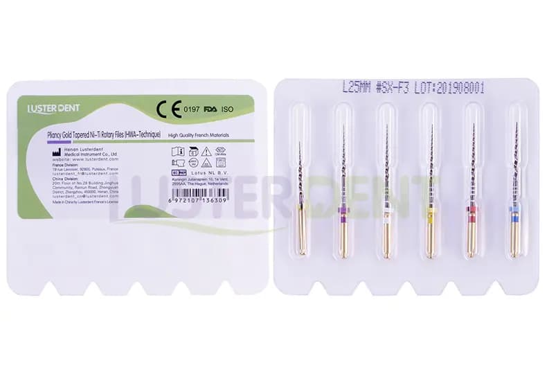 فایل روتاری 6 عددی Pliancy Gold Tapered Ni-Ti CM-Wire Rotary Files لاستر دنت