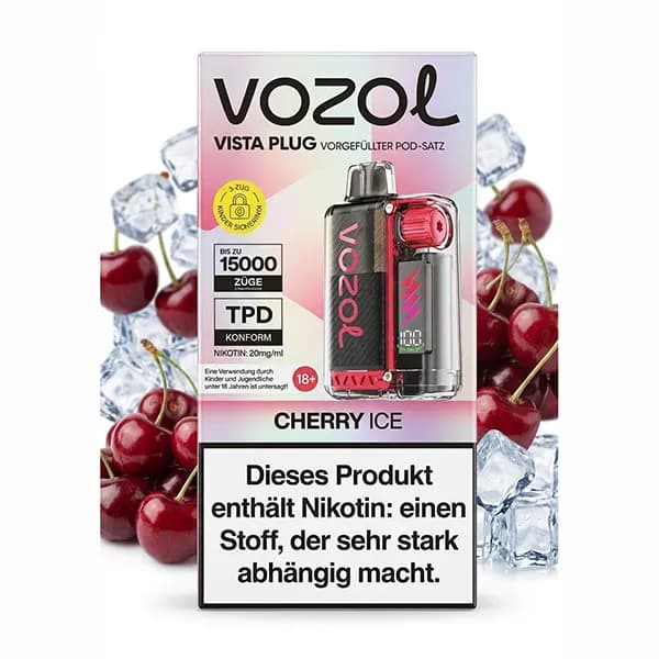 پاد یکبار مصرف 15000 پاف آلبالو یخ وزول | VOZOL VISTA PLUG CHERRY ICE