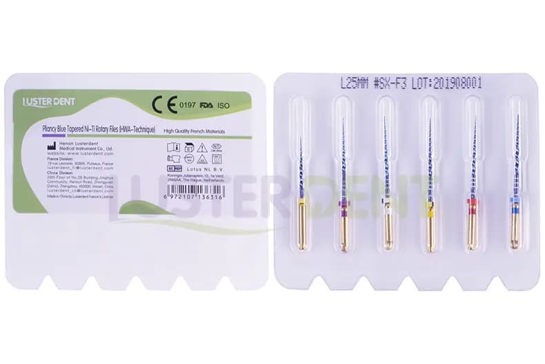 فایل روتاری 6 عددی Pliancy Blue Tapered Ni-Ti CM-Wire Rotary Files لاستر دنت