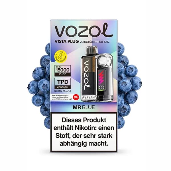 پاد یکبار مصرف 15000 پاف بلوبری وزول | VOZOL VISTA PLUG MR BLUE