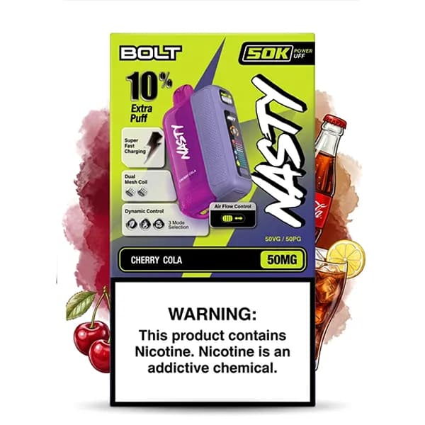 پاد یکبار مصرف 50 هزار پاف آلبالو کولا نستی | Nasty Cherry Cola 50K Pod