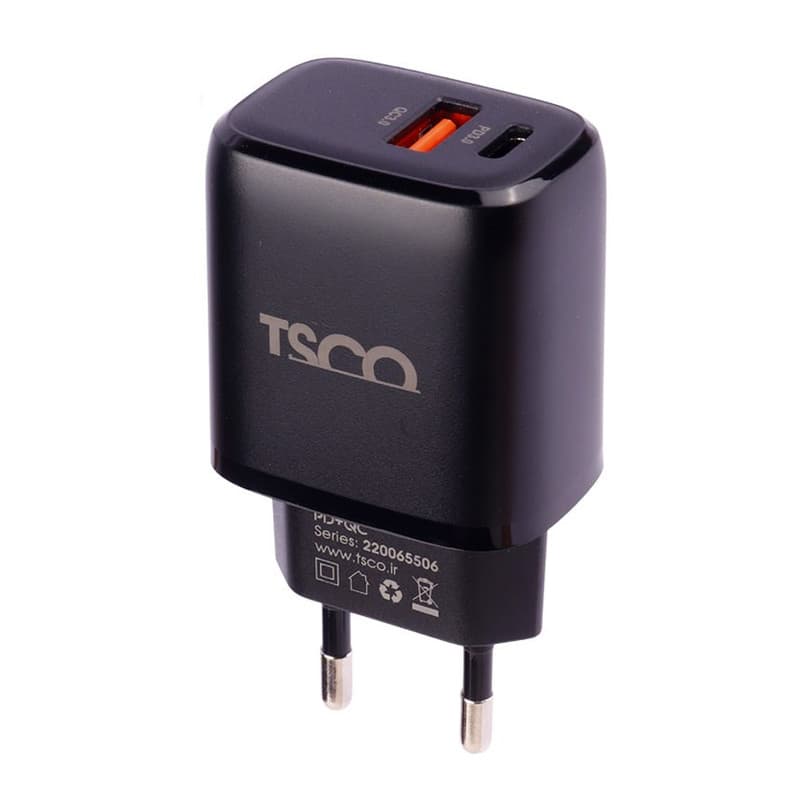 شارژر دیواری 20 وات دو پورت تسکو مدل TTC 265