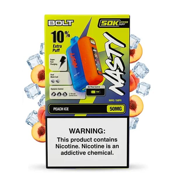 پاد یکبار مصرف 50 هزار پاف هلو یخ نستی | Nasty Peach Ice 50k Pod