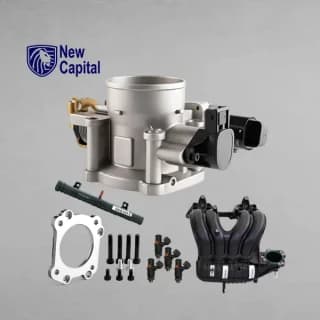 پک منیفولد XUM دریچه گاز نیسان یورو 4 زیمنس + ریل سوخت + پک فلنچ تبدیل + سوخت پاش