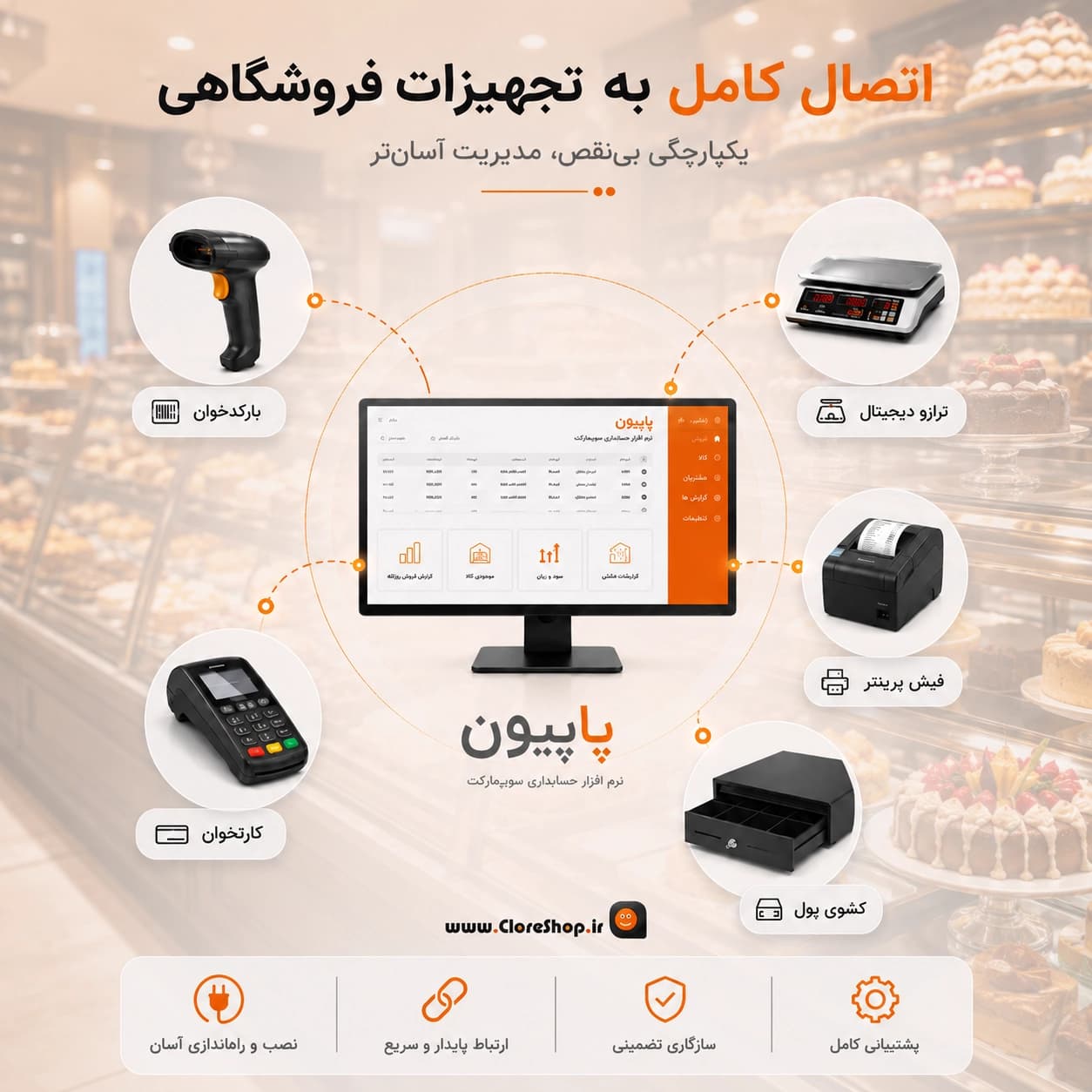 نرم افزار حسابداری قنادی و شیرینی فروشی (پاپیون) | بهترین قیمت + پشتیبانی رایگان — تصویر ۴