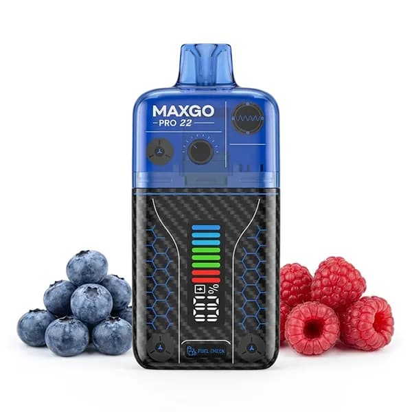ویپ یکبارمصرف (نیمه دائمی) بلوبری تمشک ترش مکس گو پرو 22 هزار پاف | MAX GO PRO 22 BLUEBERRY SOUR RASPBERRY 22K