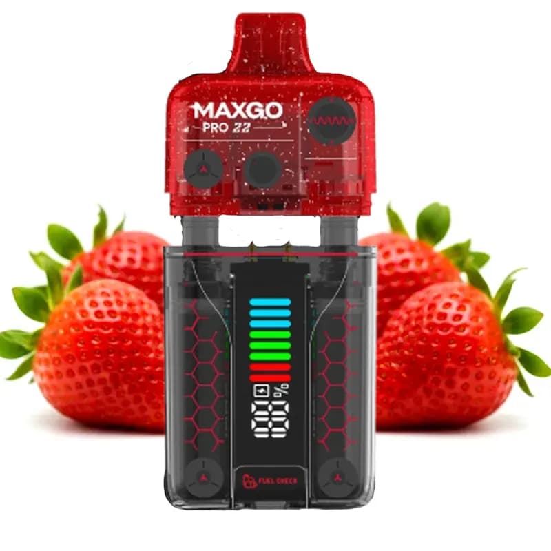 ویپ یکبارمصرف (نیمه دائمی) توت فرنگی مکس گو پرو 22 هزار پاف | MAX GO PRO 22 SWEET STRAWBERRY 22K