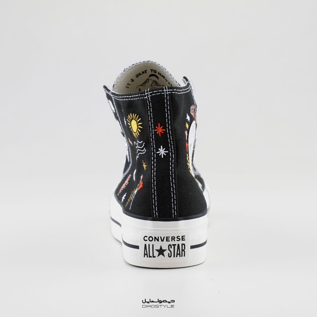 کفش اسپرت کانورس زنانه ساق مدل CONVERSE BEIGE/BELAK — تصویر ۴