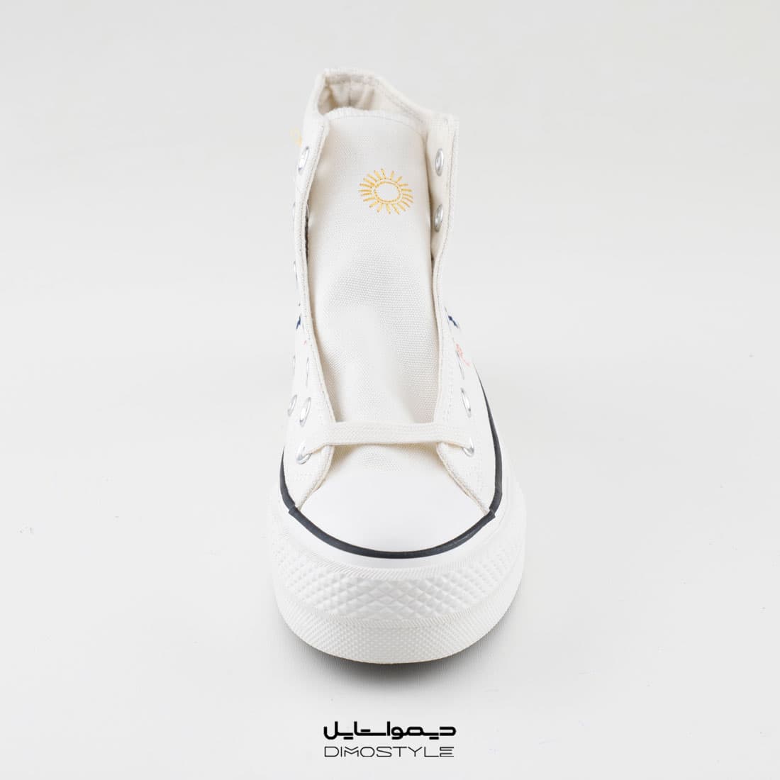 کفش اسپرت کانورس زنانه ساق مدل ماه خورشید سفید CONVERSE BEIGE/WHITE — تصویر ۵