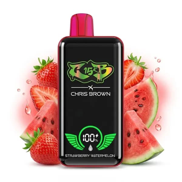 پاد یکبار مصرف توت فرنگی هندوانه 15000 پاف شارژر وایرلس کریس برون | CHRIS BROWN STRAWBERRY WATERMELON