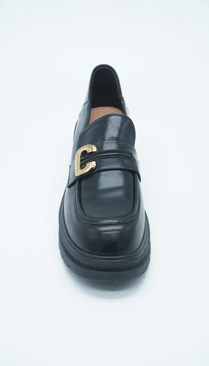 کفش لوفر زنانه Glossy Gold Buckle کد (12537) | سروال — تصویر ۴