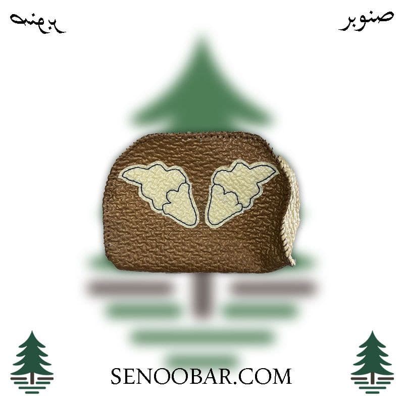 کیف آرایش دست دوز چرمی جیبی