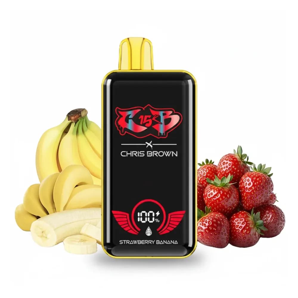 پاد یکبار مصرف توت فرنگی موز 15000 پاف شارژر وایرلس کریس برون | CHRIS BROWN STRAWBERRY BANANA