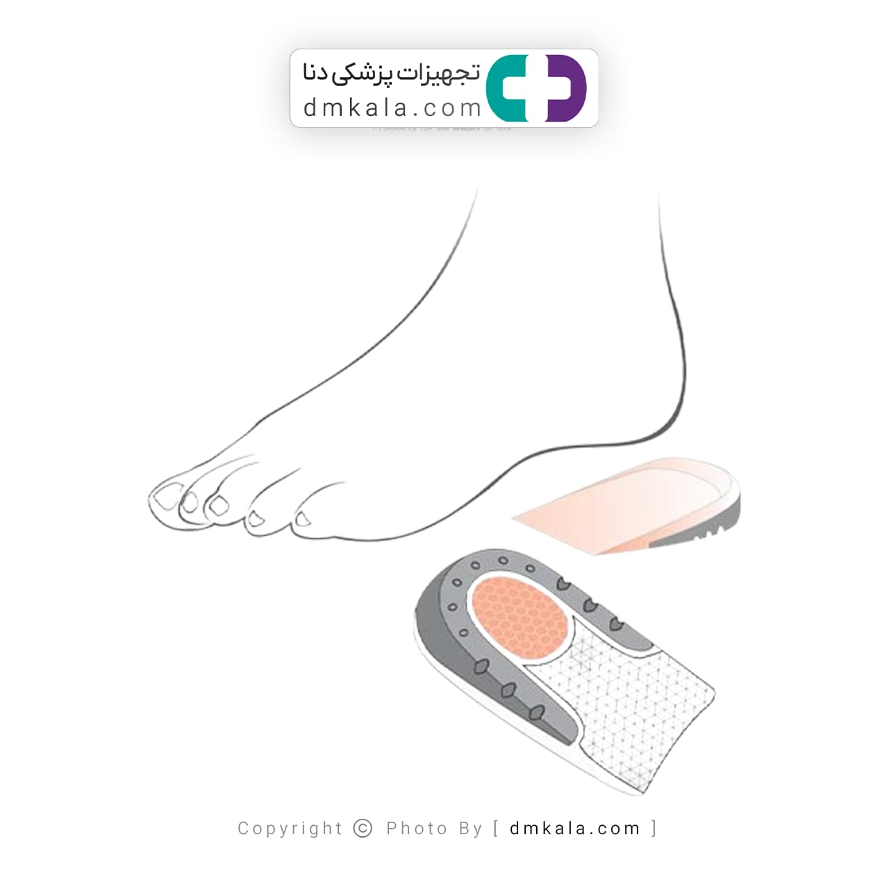 پد خارپاشنه سیلیکونی ماساژور با روکش پارچه ای اتسی TH044 — تصویر ۲