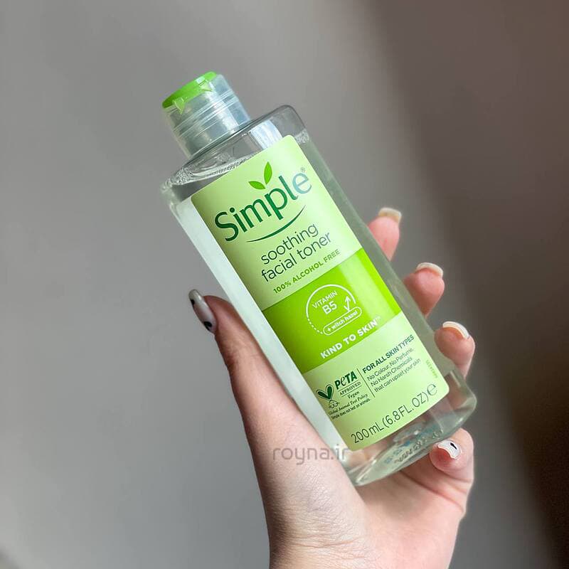 تونر صورت سیمپل مدل Soothing Facial Toner حجم 200 میلی لیتر — تصویر ۴
