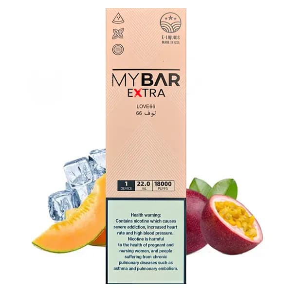 پاد یکبار مصرف 18000 پاف لاو مای بار | MYBAR Extra LOVE66 — تصویر ۲