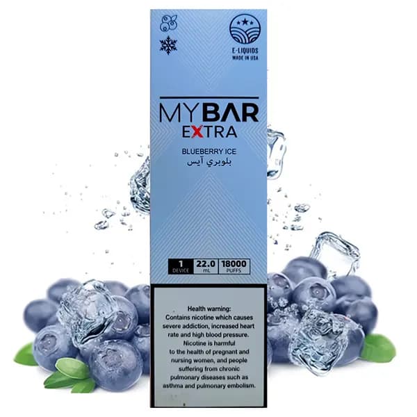 پاد یکبار مصرف 18000 پاف بلوبری یخ مای بار | MYBAR Extra BlueBerry — تصویر ۲