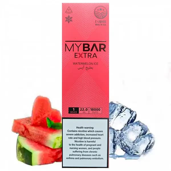 پاد یکبار مصرف 18000 پاف هندوانه یخ مای بار | MYBAR Extra Watermelon Ice