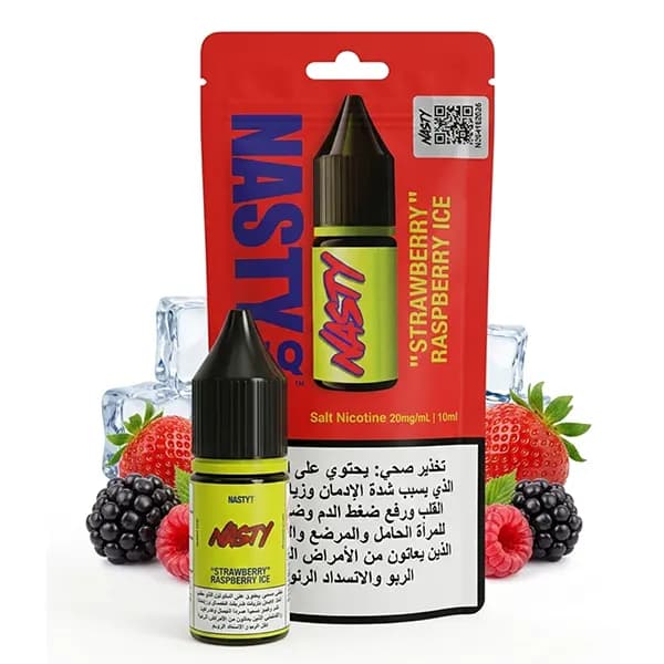 سالت نیکوتین 10 میل توت فرنگی تمشک یخ نستی | Nasty Strawberry Raspberry 10ml Salt