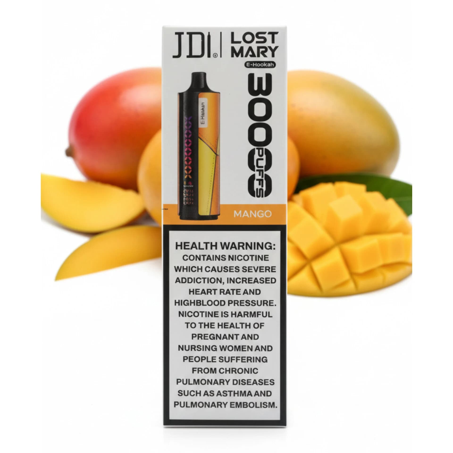 ویپ یکبار مصرف 30 هزار پاف انبه جی دی آی | JDI Lost Mary Mango E-Hookah — تصویر ۲