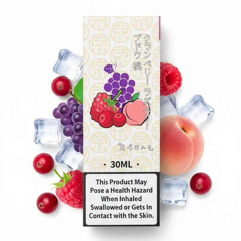 سالت نیکوتین ذغال اخته تمشک انگور هلو یخ توکیو | TOKYO Iced Cranberry Raspberry Grape Peach
