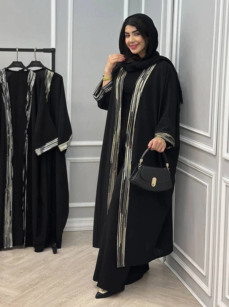 عبا زنانه جلو باز مدل حورا — تصویر ۳