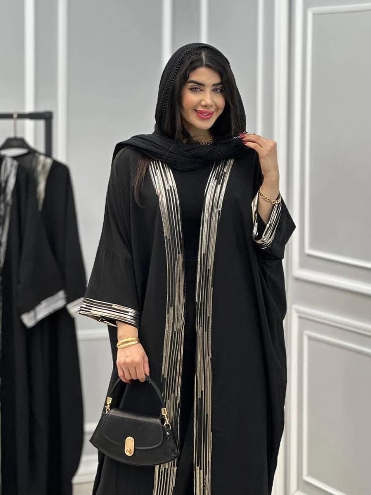 عبا زنانه جلو باز مدل حورا — تصویر ۲