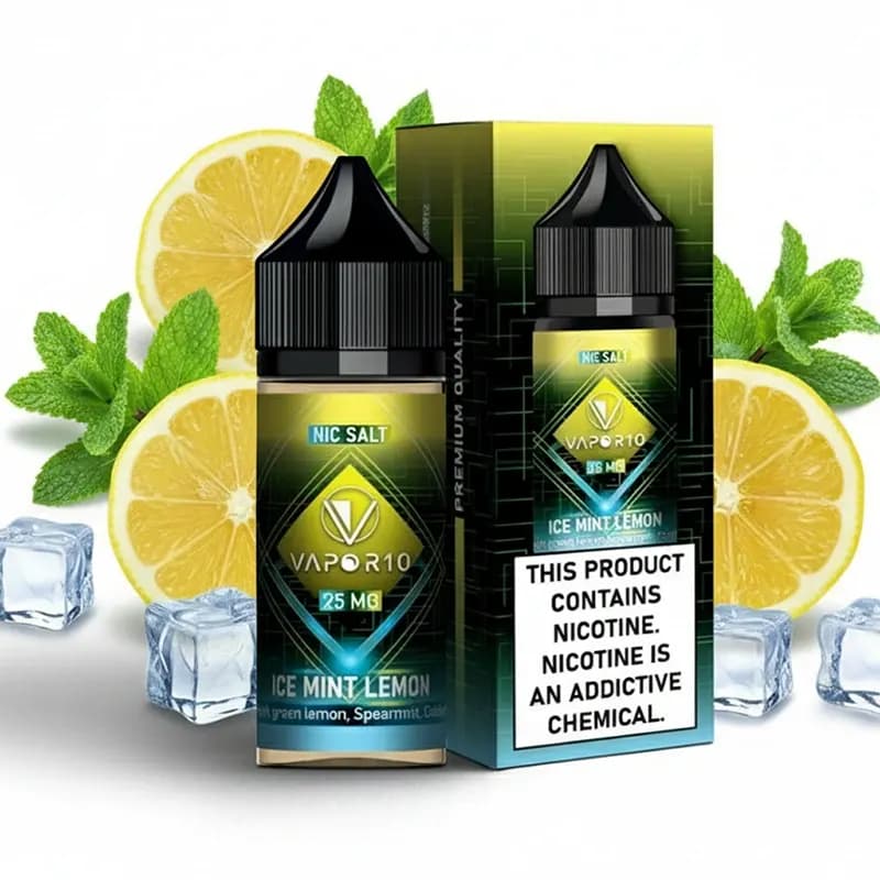 سالت نیکوتین لیمو نعنا یخ (موهیتو) ویپرتن 10 | Vapor10 Ice Mint Lemon SaltNic