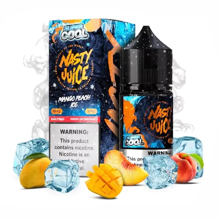 سالت نیکوتین هلو انبه سوپر کول نستی | Nasty Super Cool Mango Peach Ice SaltNic