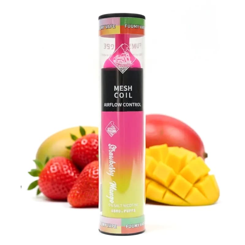 پاد یکبار مصرف 4500 پاف توت فرنگی انبه فومی ویپ | FuumyVape Evo 4500 Puufs Strawberry Mango
