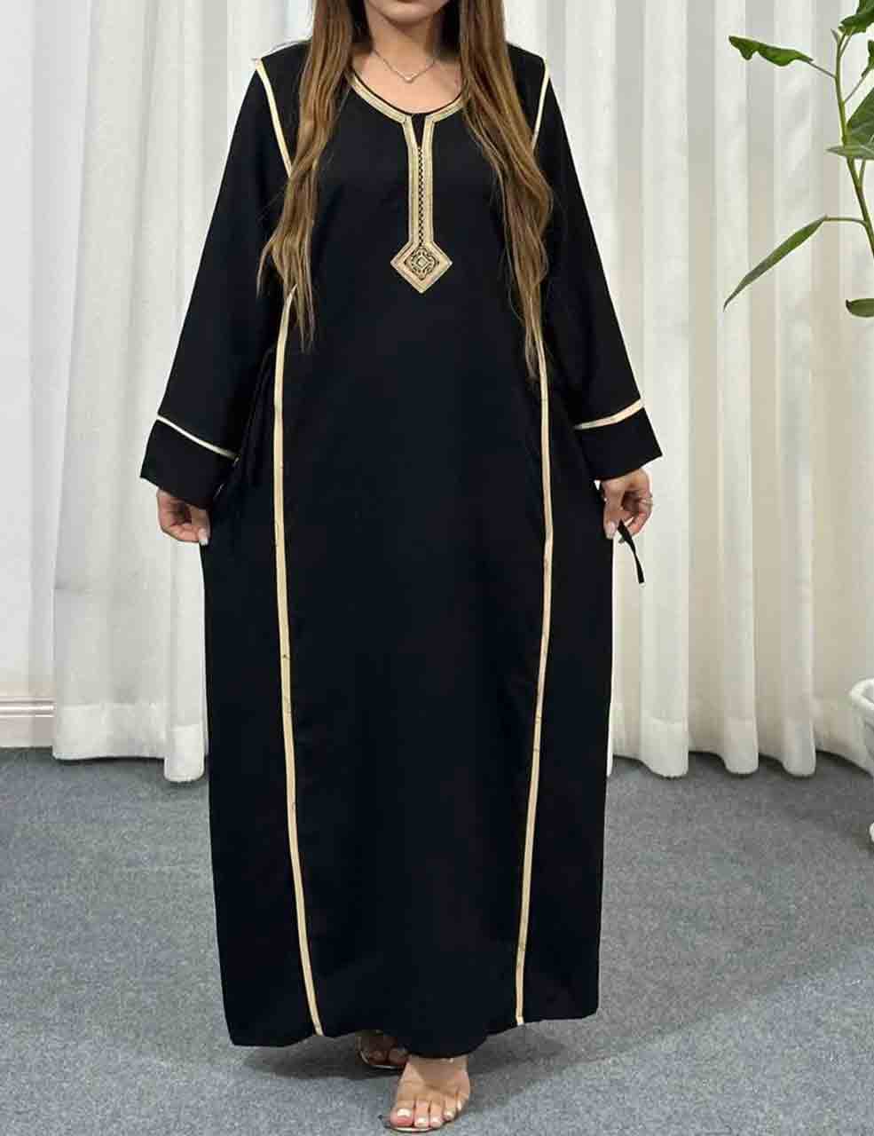 پیراهن ساحلی نخی عربی زنانه مدل سرمه_شیکان کده — تصویر ۳