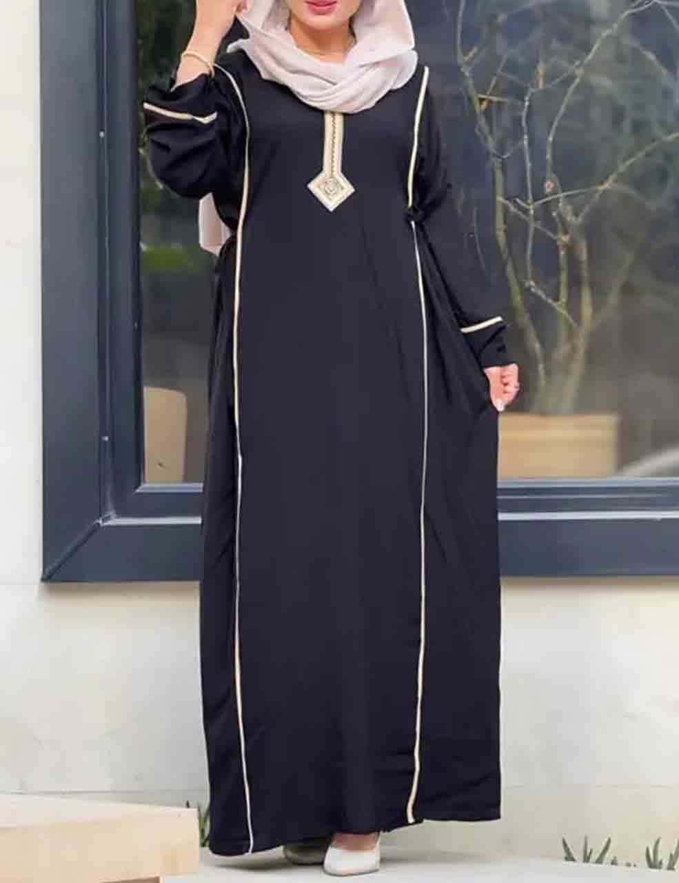 پیراهن ساحلی نخی عربی زنانه مدل سرمه_شیکان کده