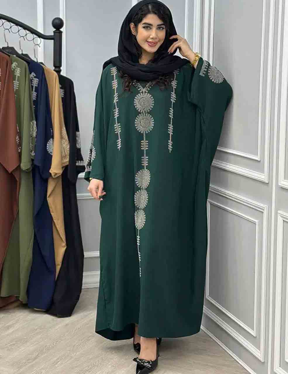 عبا زنانه مجلسی نگین رنگین کمان – شیکان کده