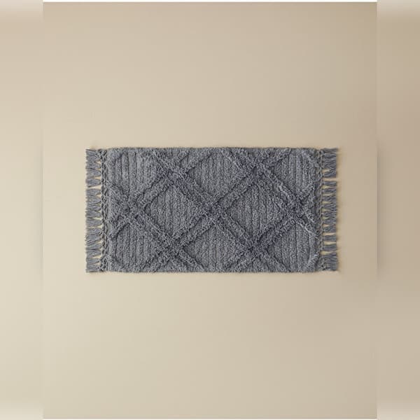 پادری حمام 80×50 سانتی متر انگلیش هوم مدل Tassel خاکستری تیره