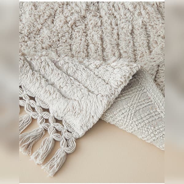 پادری حمام 80×50 سانتی متر انگلیش هوم مدل Tassel بژ — تصویر ۲