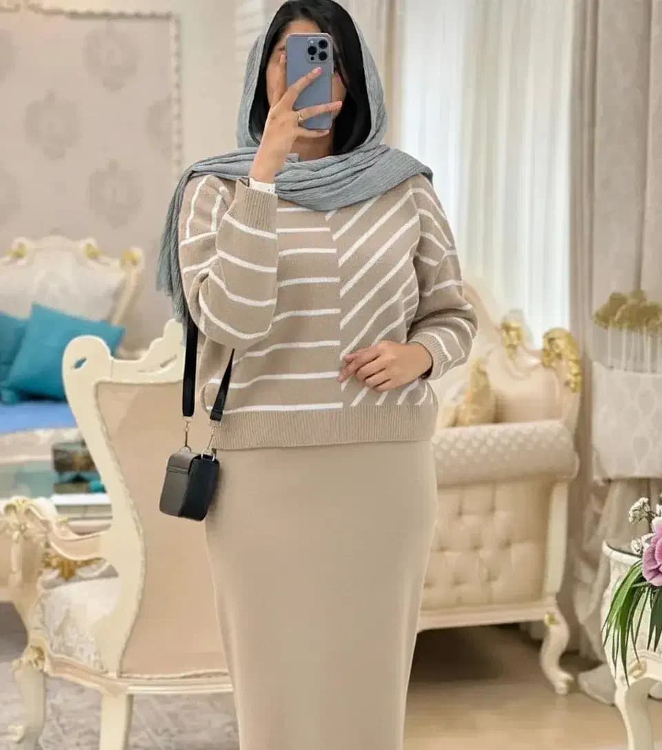 ست بافت شومیز دامن طناز_شیکان — تصویر ۳