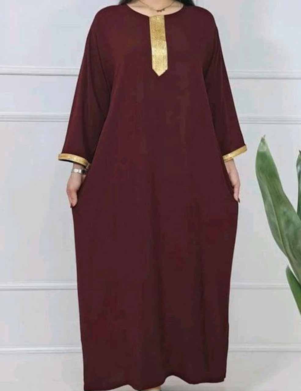 لباس زنانه ماکسی ساده طلاکوب_شیکان