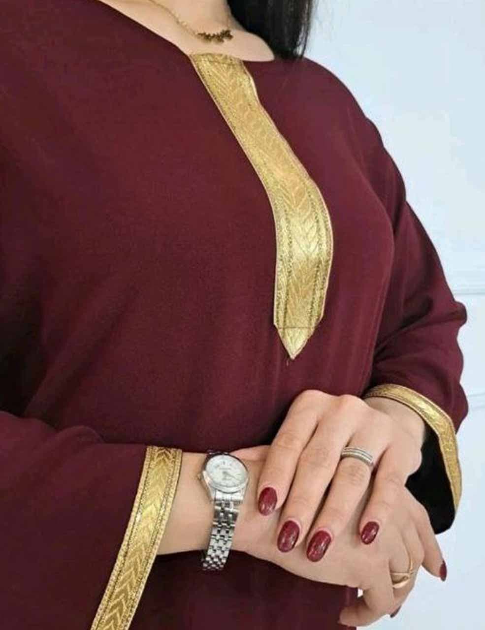 لباس زنانه ماکسی ساده طلاکوب_شیکان — تصویر ۶