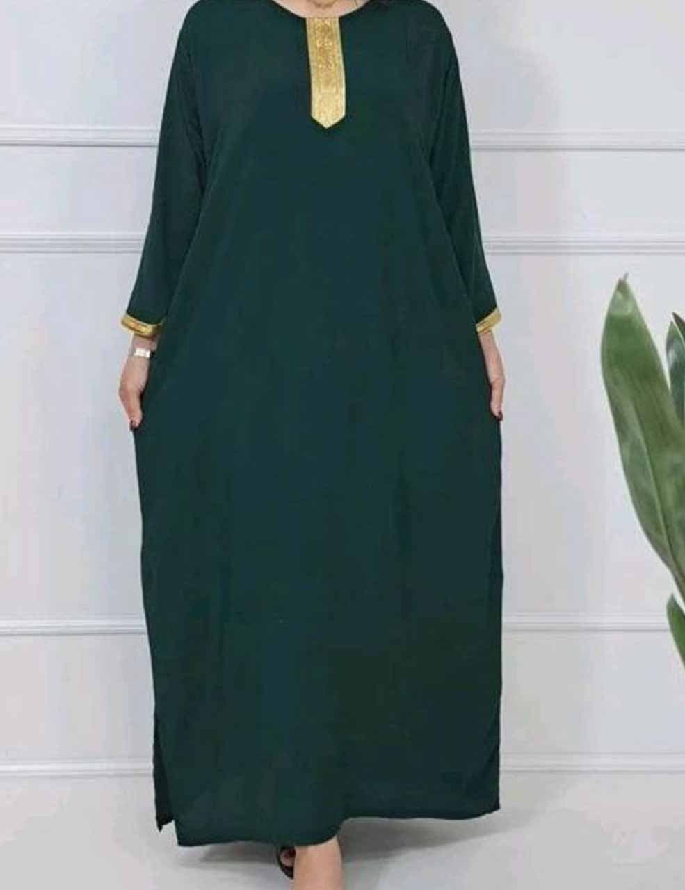 لباس زنانه ماکسی ساده طلاکوب_شیکان — تصویر ۳