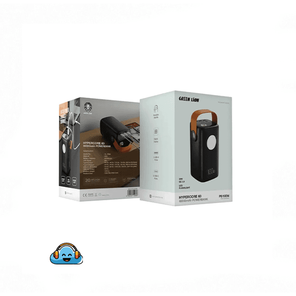 پاوربانک گرین مدل Hyper Core 60 ظرفیت ۶۰ هزار میلی‌آمپر با توان ۱۰۰ وات — تصویر ۳
