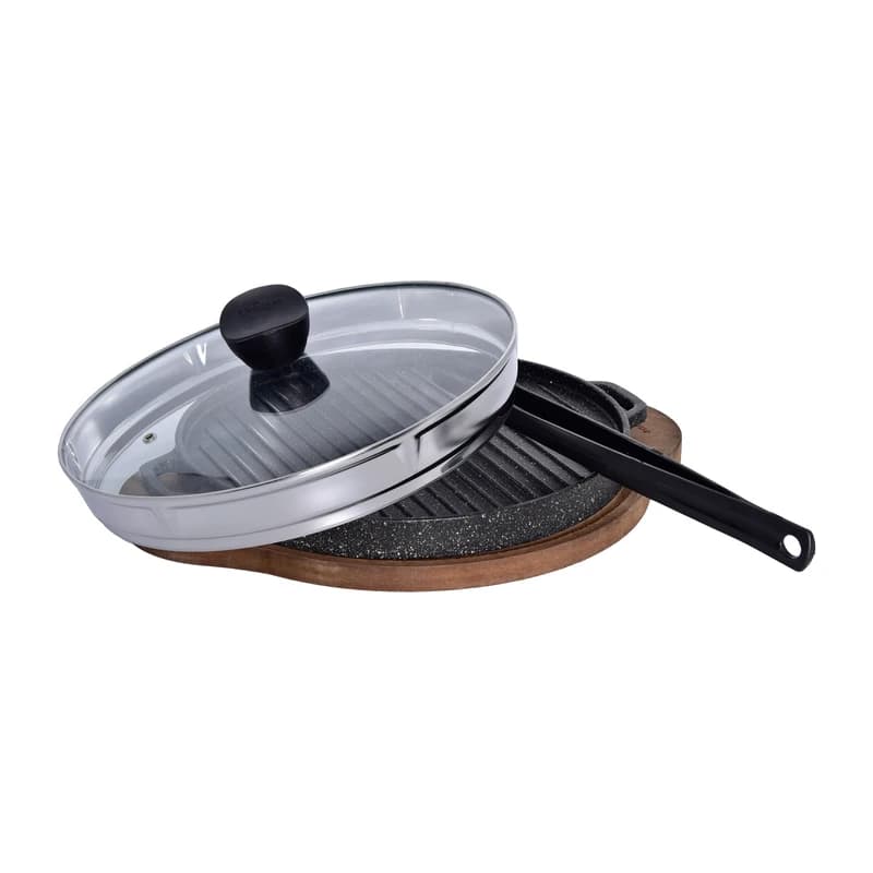 تابه گریل یونیک مدل UN-6001 سایز ۳۰ چدنی درب دار