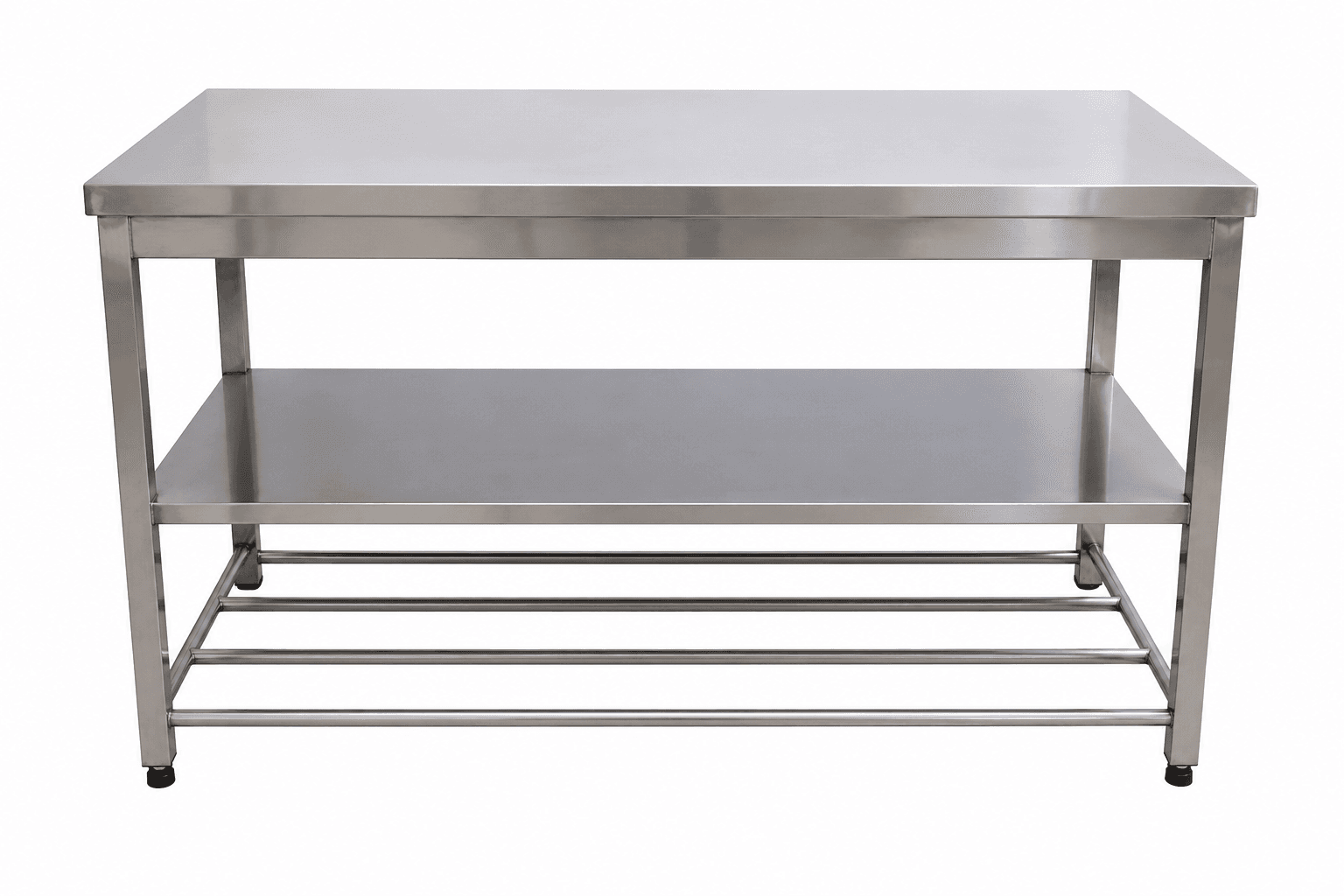 میز کار استیل صنعتی 190×60 سانتی متر طبقه دار استیل 430