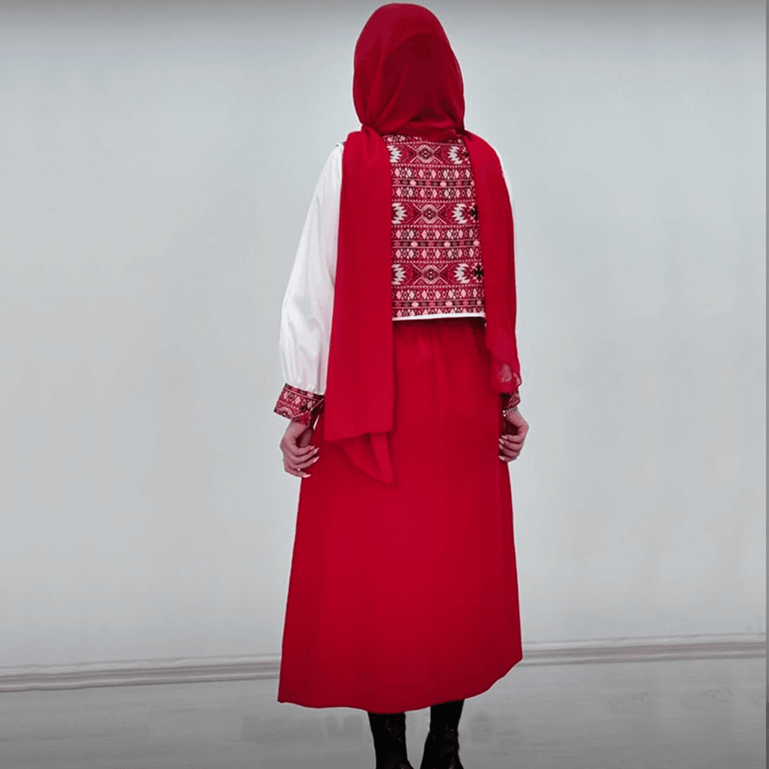 ست ژیله شومیز دامن زنانه سنتی یلدایی_شیکان — تصویر ۳