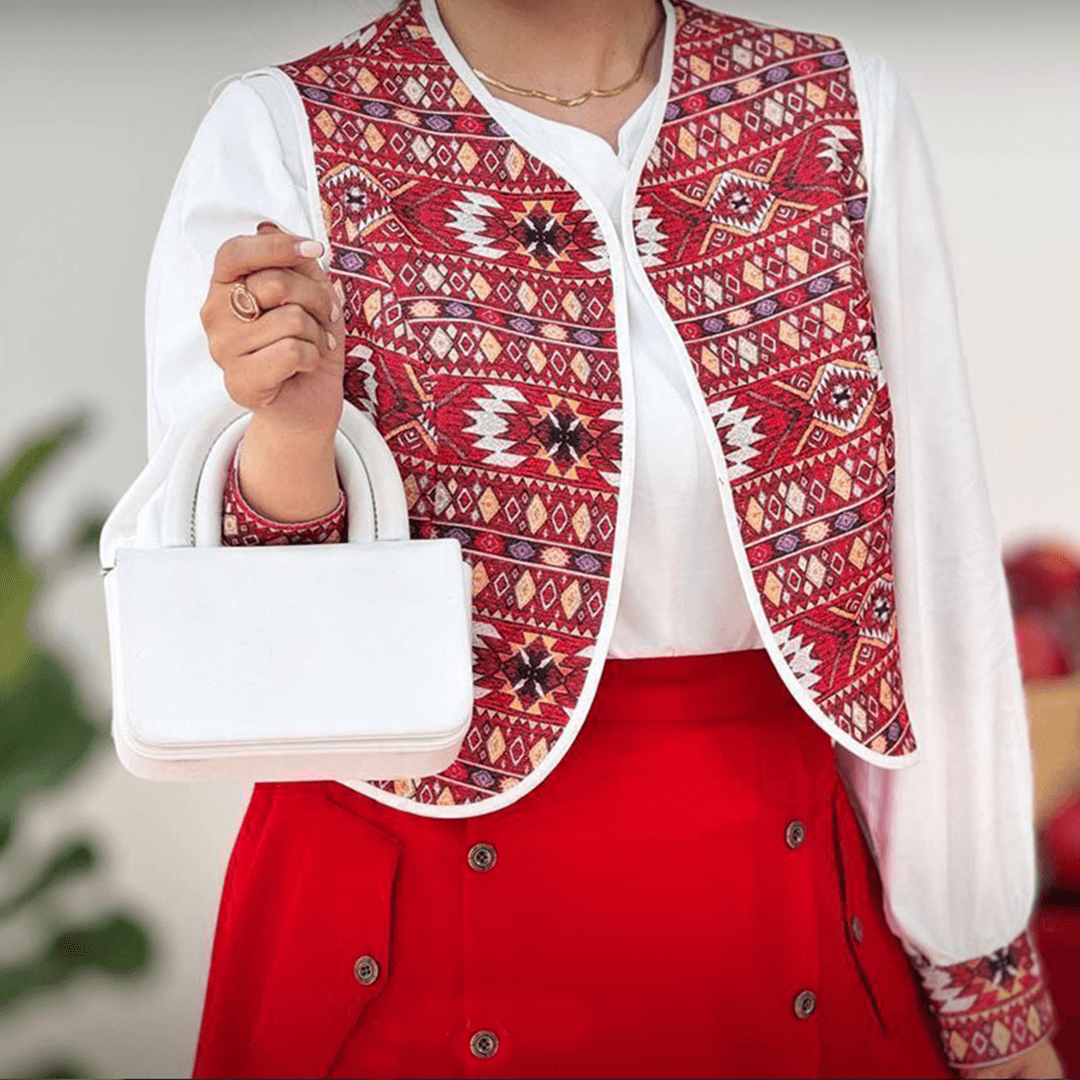 ست ژیله شومیز دامن زنانه سنتی یلدایی_شیکان — تصویر ۲