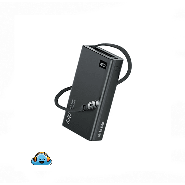 پاوربانک جمع‌شونده 35 واتی 20000 میلی‌آمپر گرین Green Lion Retractable 35W 20000mAh PowerBank